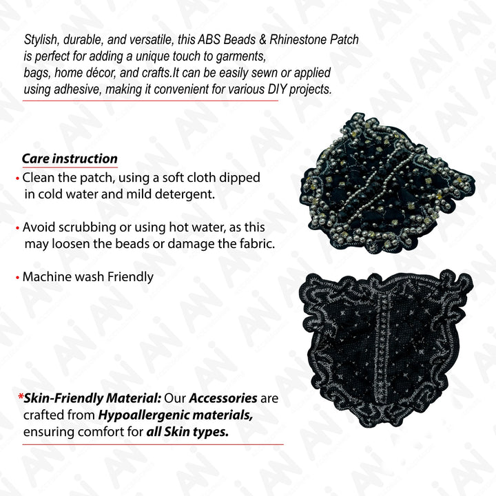 Intricate Intaglio Beaded Sew Patch