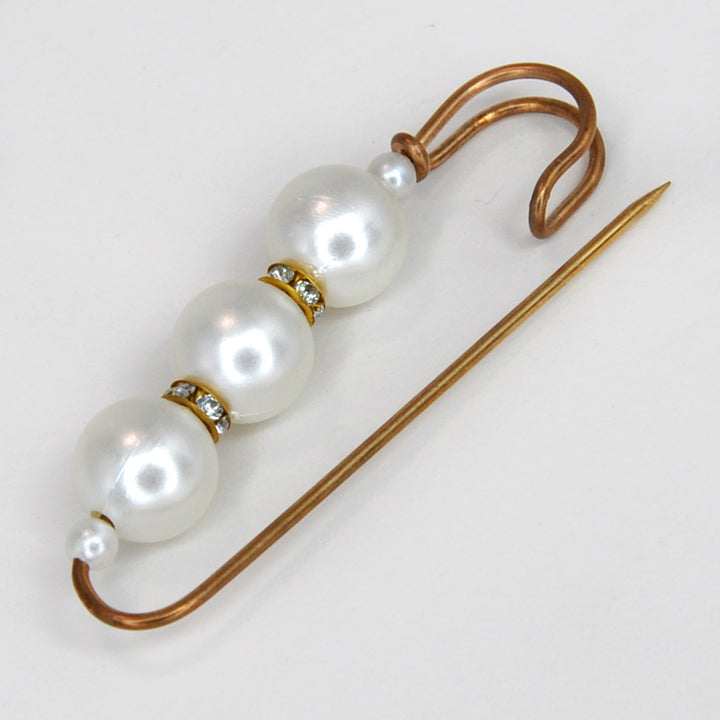Set of Silver & Gold  Pearl Safety Pins