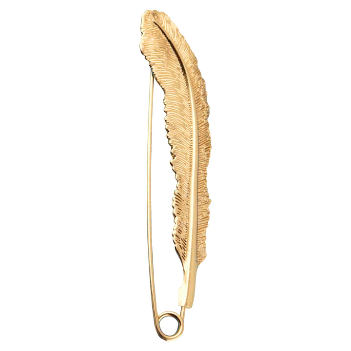 Feather Style Safety Pin Brooch