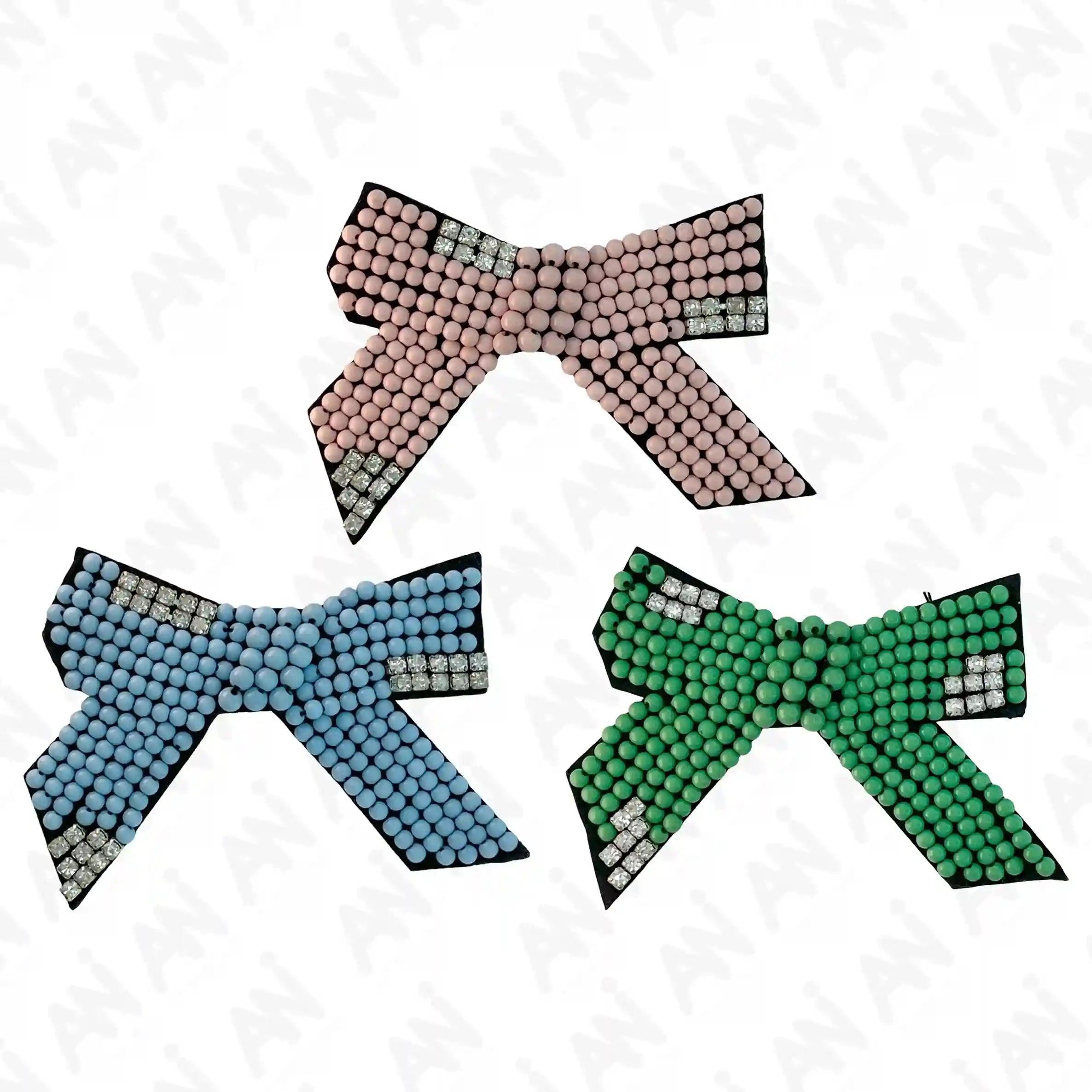 bow patch , bead patch, sewable patch, kids patch shown in a white background.