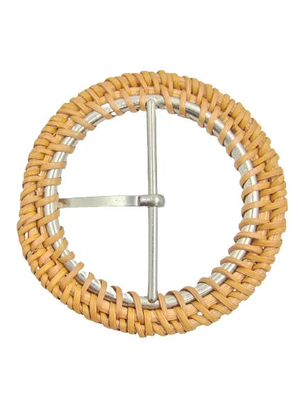 raffia buckle, metal raffia buckle, prong raffia buckle in a white background.