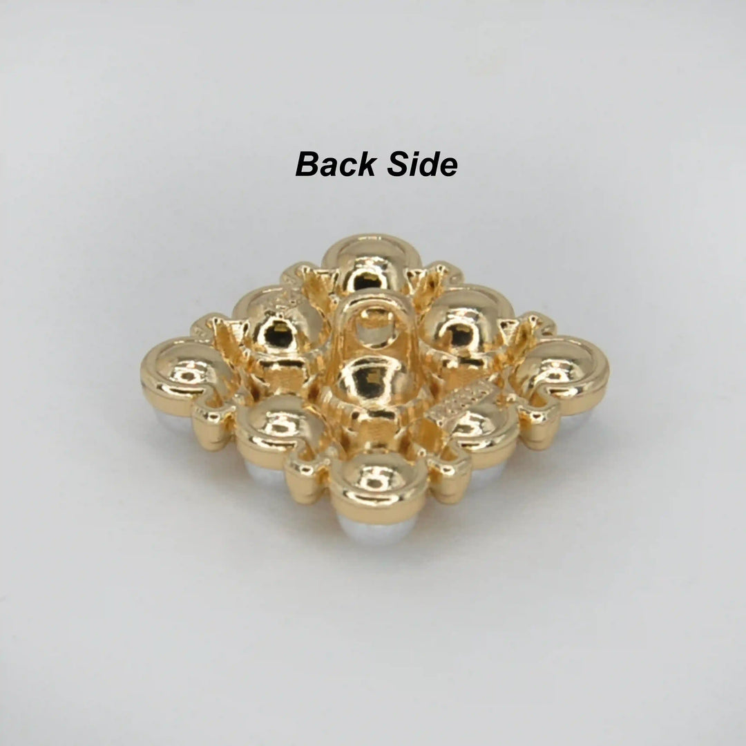 Pearl Square Medallion Button | 15mm(24L), 18mm(28L) & 20mm(32L)