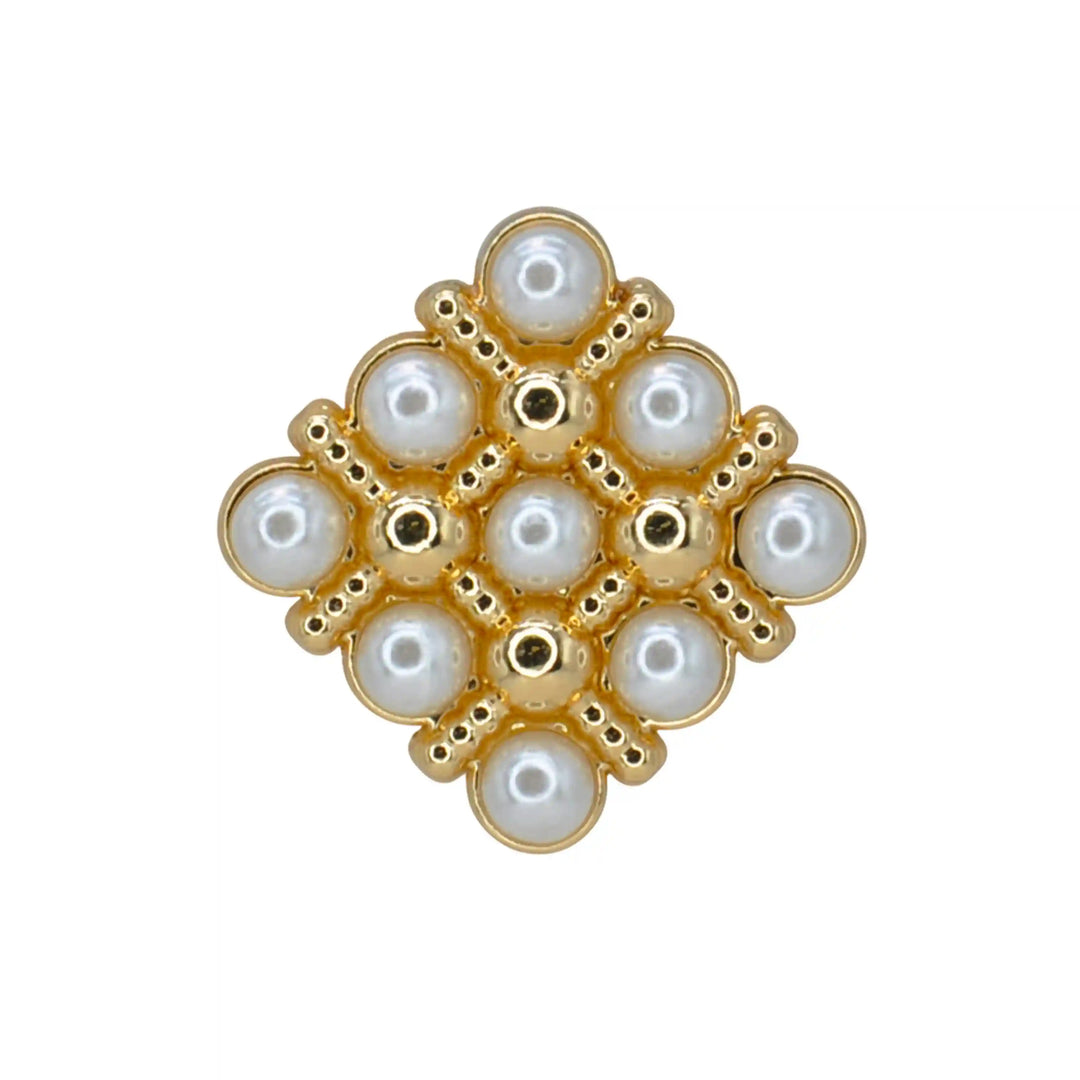 Pearl Square Medallion Button | 15mm(24L), 18mm(28L) & 20mm(32L)