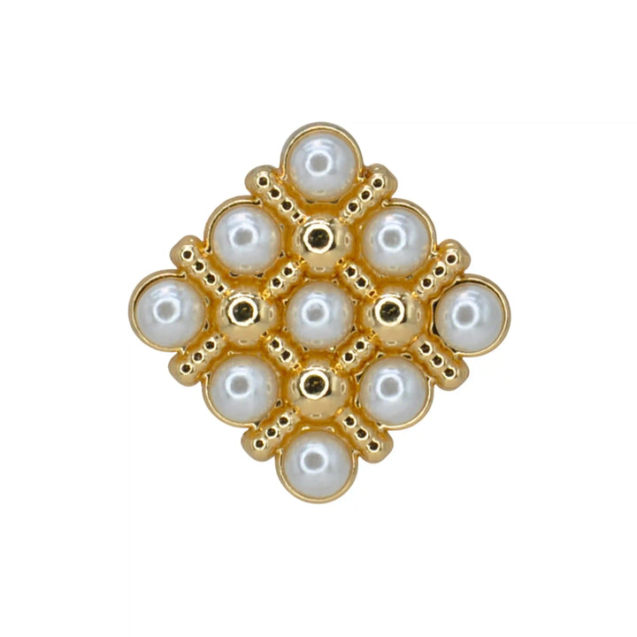Pearl Square Medallion Button | 15mm(24L), 18mm(28L) & 20mm(32L)