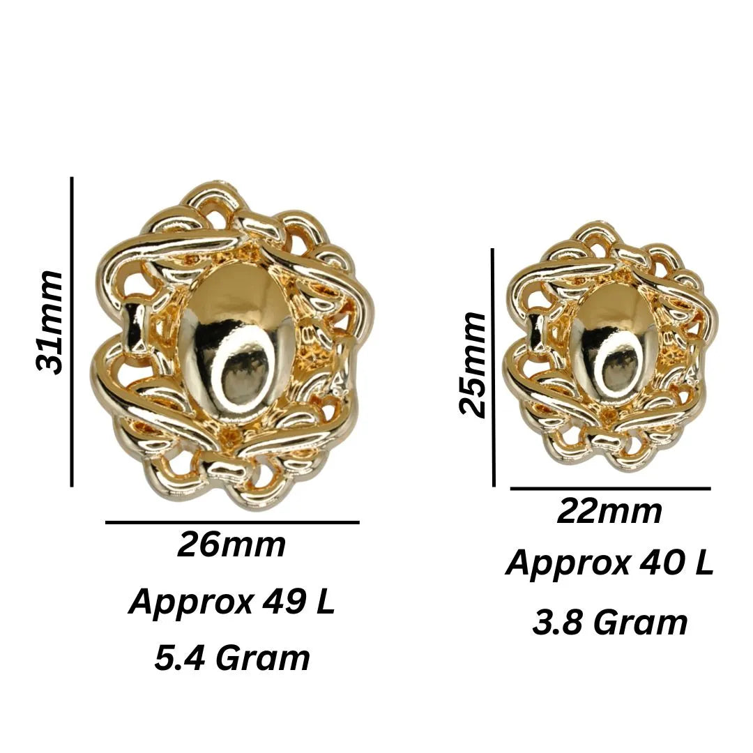 Baroque Scrollwork Button | 31mm & 25mm