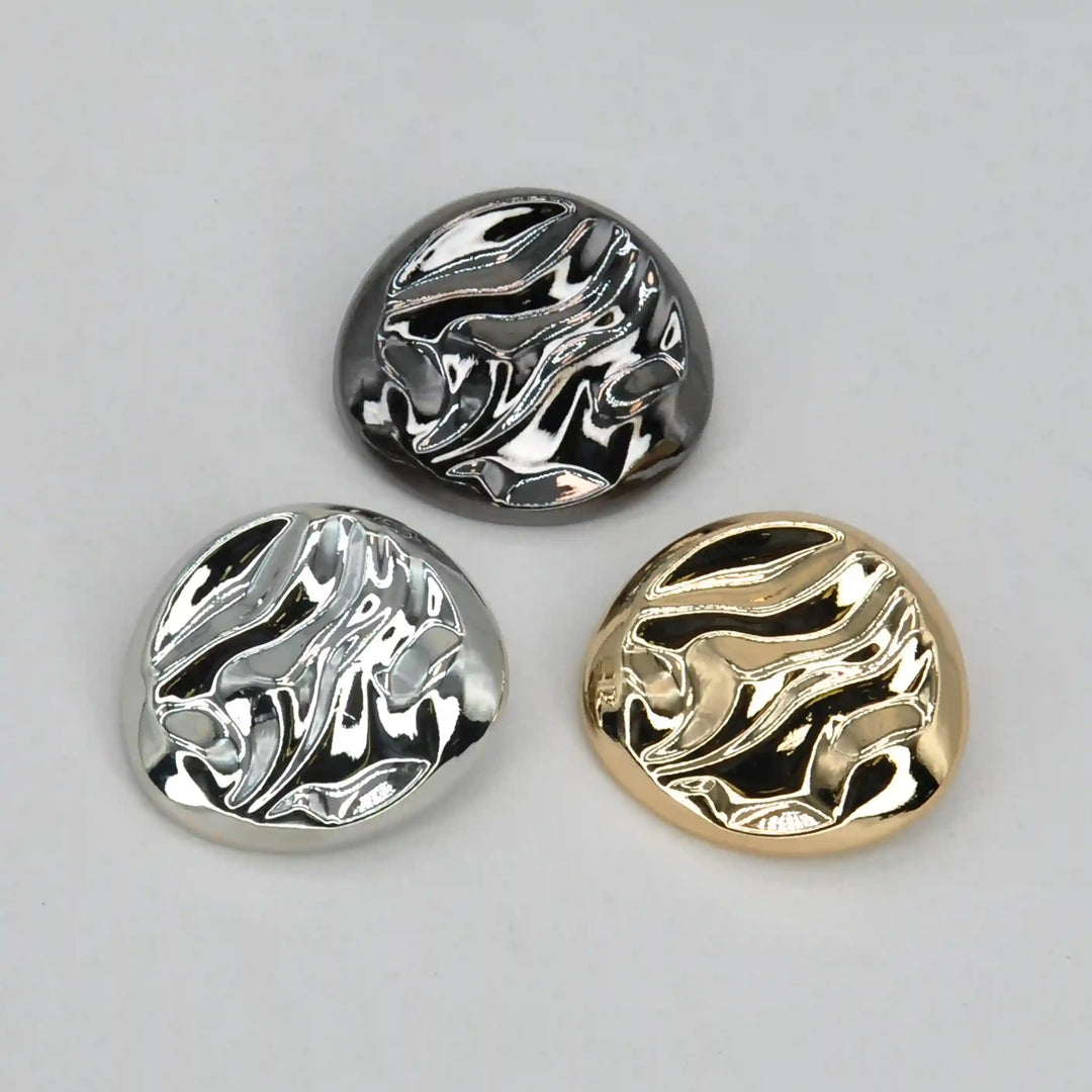 Fluid Ripples Metal Buttons | 18mm (28L), 23mm (36L) & 30mm (47L)