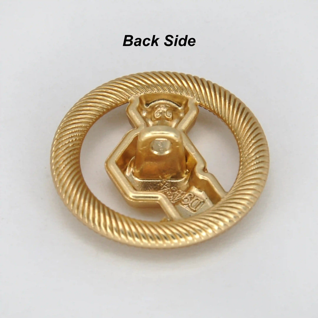 Hexagon Rope-Edge Jewel Metal Button | 18mm(28L), 20mm(32L) & 23mm(36L)