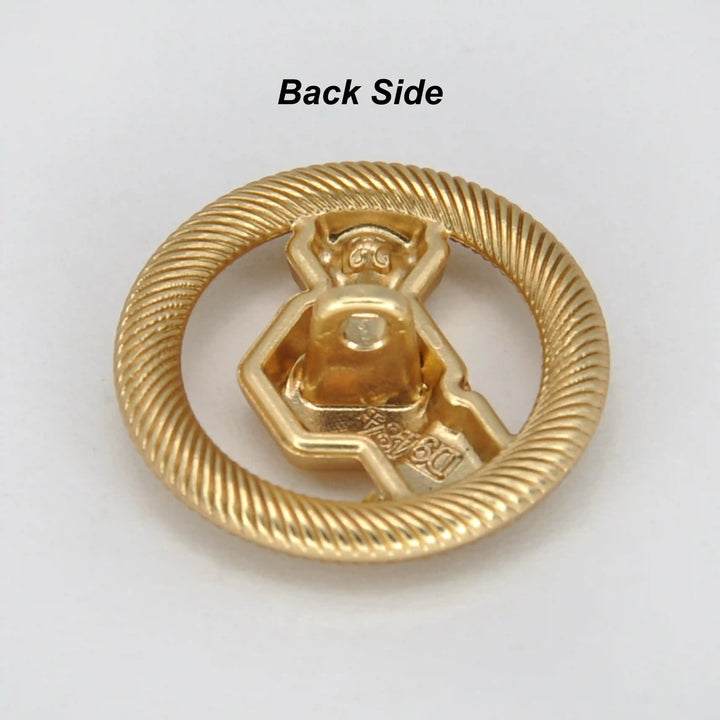 Hexagon Rope-Edge Jewel Metal Button | 18mm(28L), 20mm(32L) & 23mm(36L)