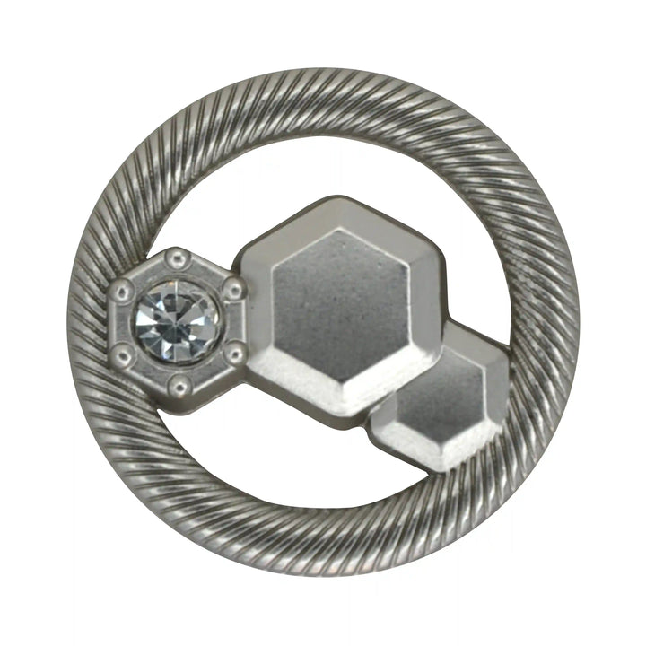 Hexagon Rope-Edge Jewel Metal Button | 18mm(28L), 20mm(32L) & 23mm(36L)