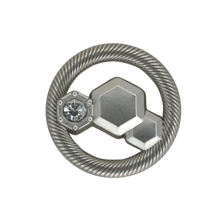 Hexagon Rope-Edge Jewel Metal Button | 18mm(28L), 20mm(32L) & 23mm(36L)