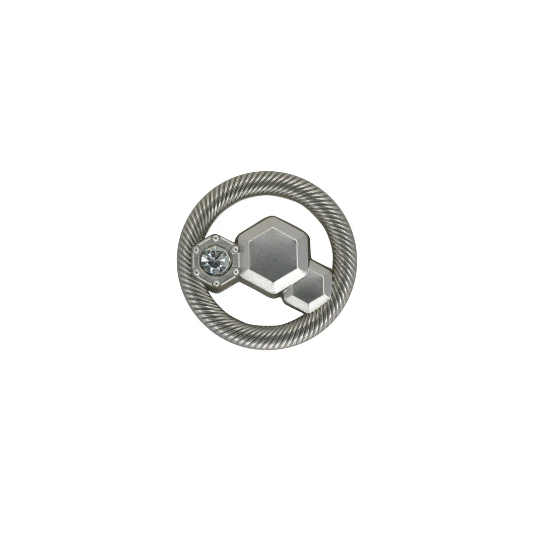 Hexagon Rope-Edge Jewel Metal Button | 18mm(28L), 20mm(32L) & 23mm(36L)