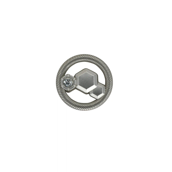Hexagon Rope-Edge Jewel Metal Button | 18mm(28L), 20mm(32L) & 23mm(36L)