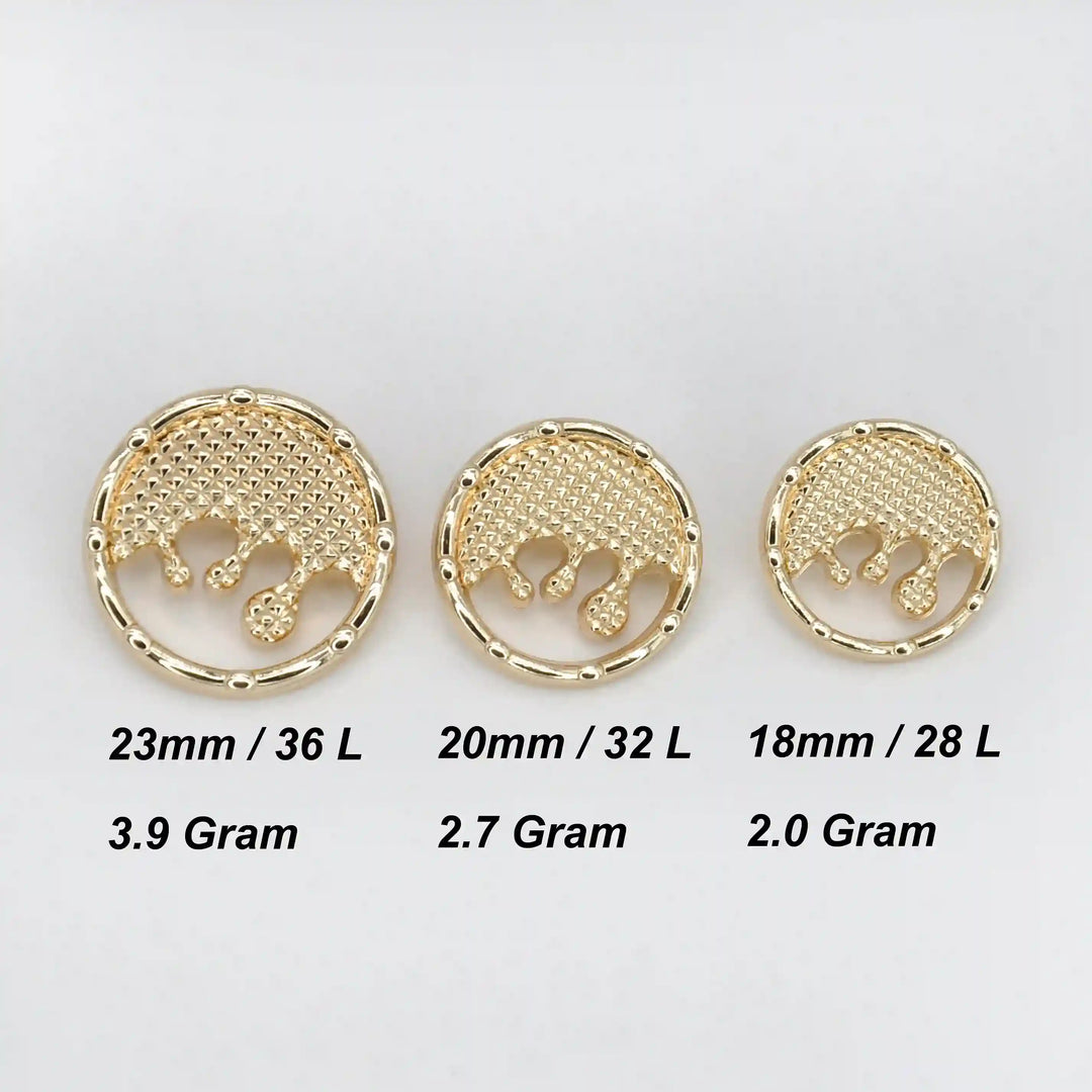 Liquid Style Metal Buttons | 23mm, 20mm & 15mm