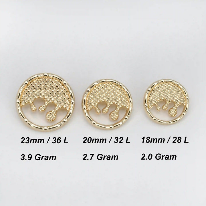 Liquid Style Metal Buttons | 23mm, 20mm & 15mm