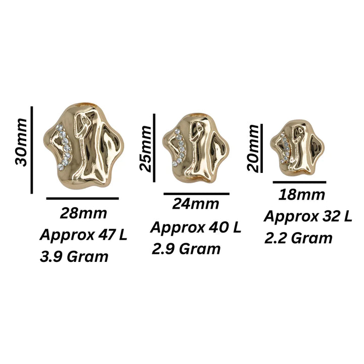 Wavy Inlay Metal Button | 20mm(32L), 25mm(40L) & 30mm(47L)