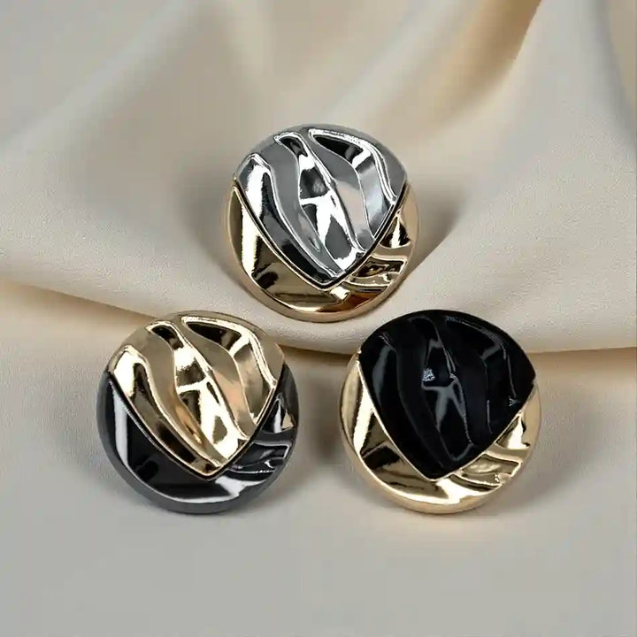 Weavy V Style Metal Buttons | 18mm(28L) & 23mm(36L)