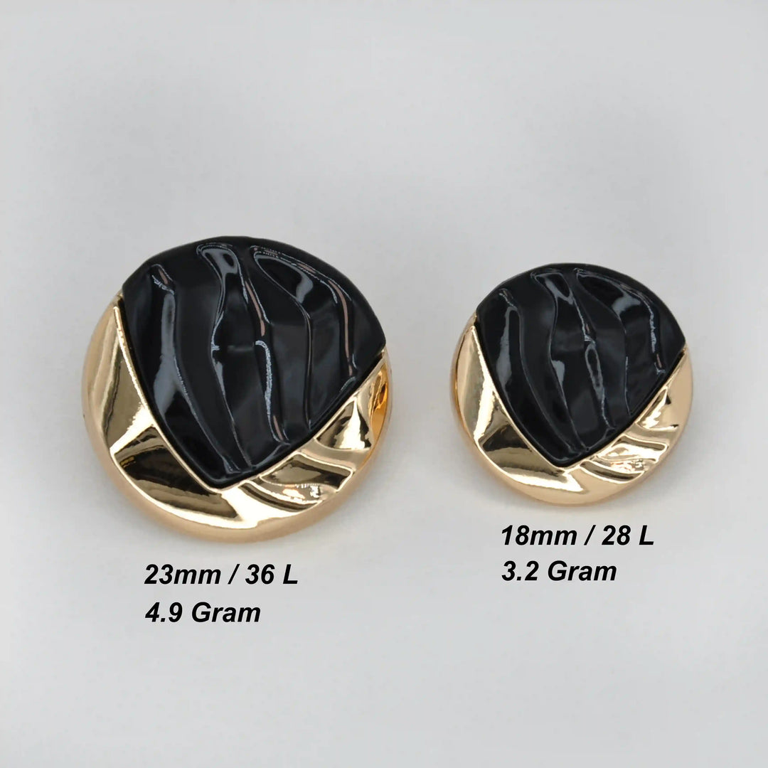 Weavy V Style Metal Buttons | 18mm(28L) & 23mm(36L)