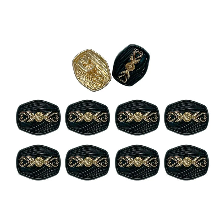 Oval Designer Metal Button with Floral Motif | 18mm(28L) & 23mm(36L)