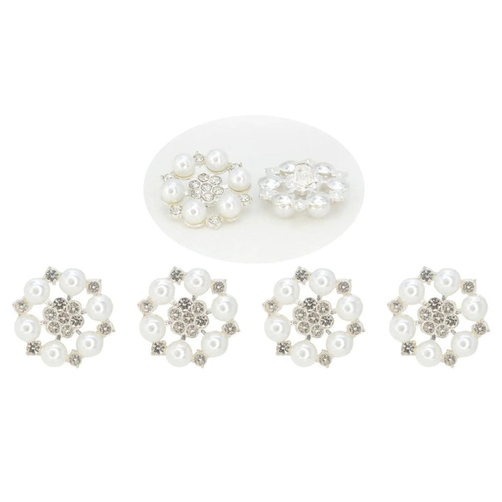 Pearl Floral Style Silver Buttons | 25mm(40L)