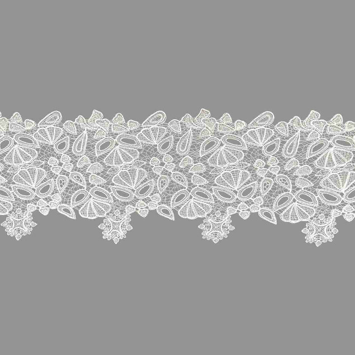 Italian Teardrop Petal Eyelash Lace Trim | Width 22cm (8.6 Inches) 220mm | 2 Meters