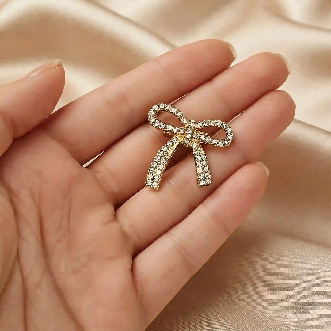 Bow Rhinestone Brooch