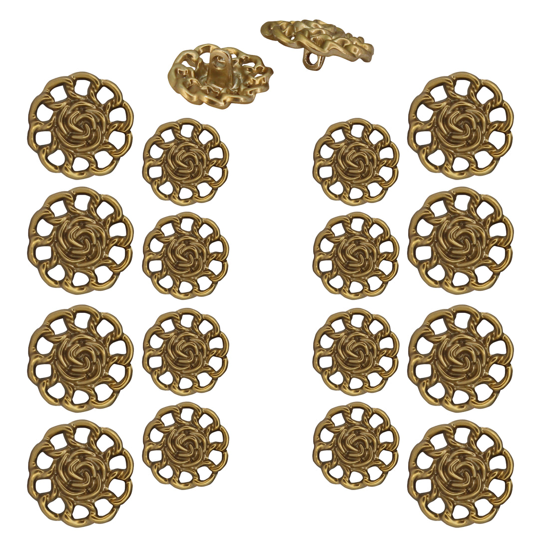 Clothing Gold Floral Design Buttons