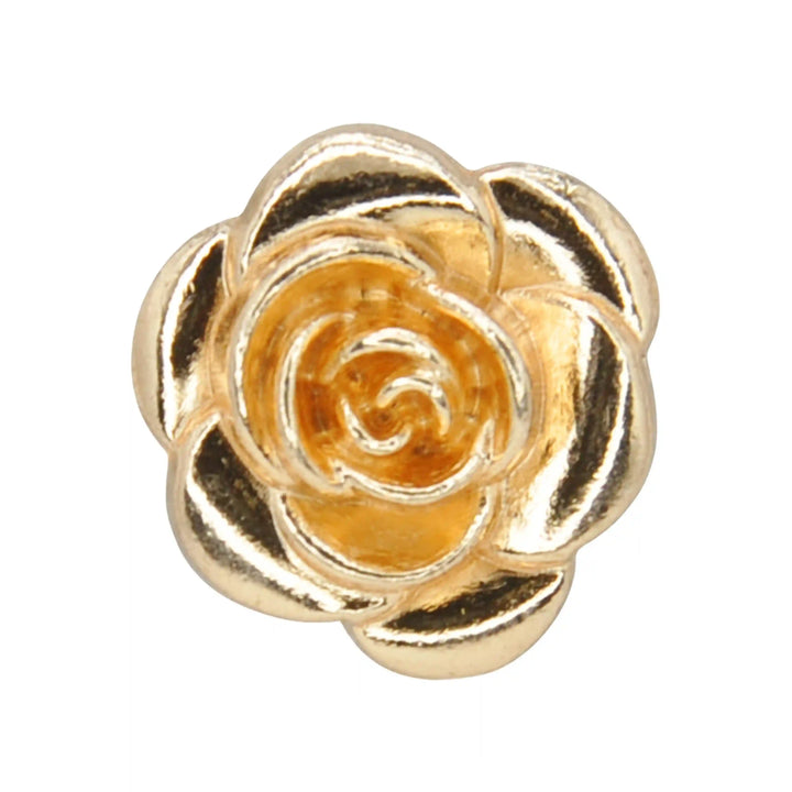 Gold Tone Camellia Rose Button Cover