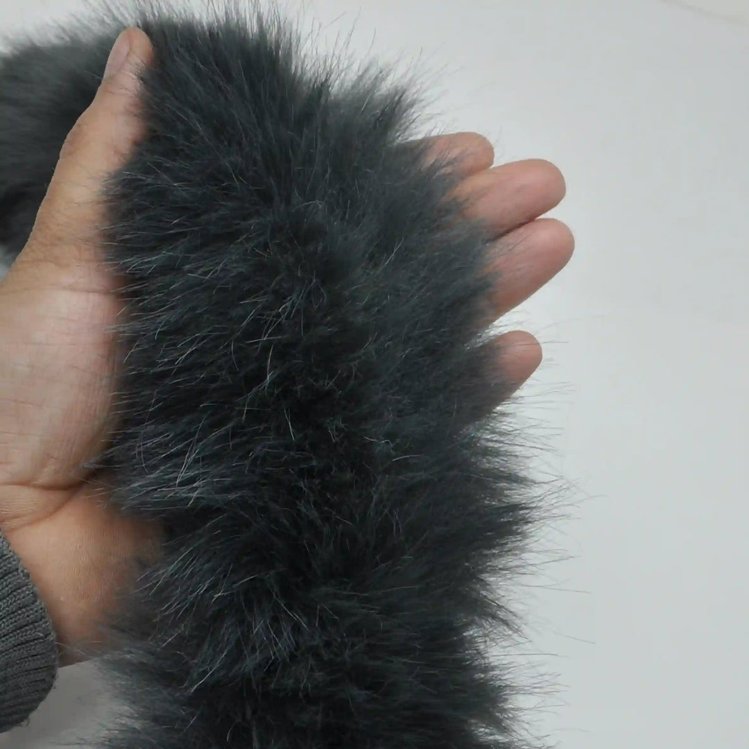Dark Grey Fur Lace | 2 Meters