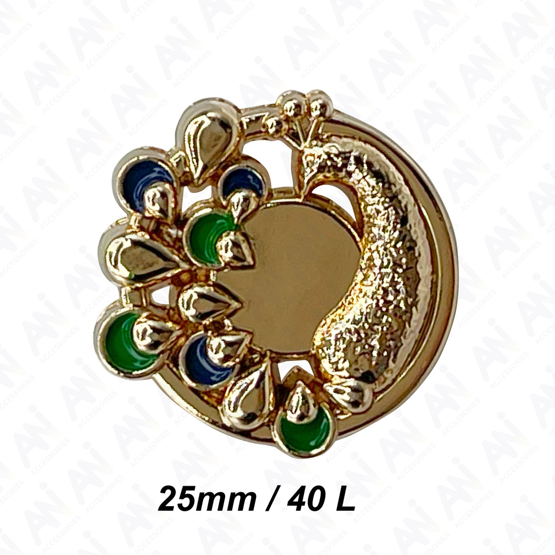 Decorative Peacock Metal Buttons