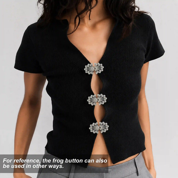 Rhinestone Frog Closure Buttons