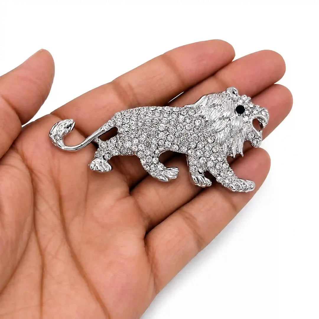 Rhinestone Elephant Brooch