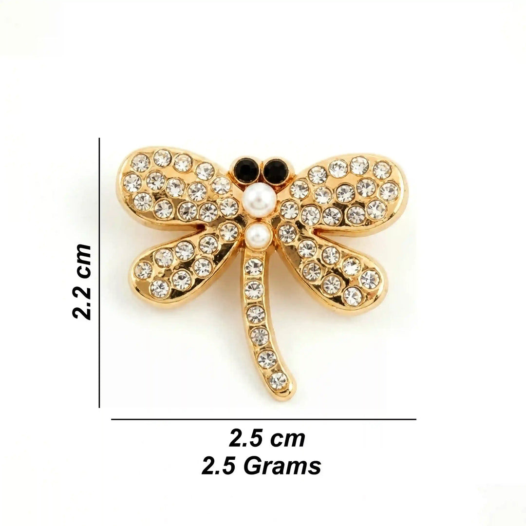 Dragonfly Rhinestone Peral Brooch