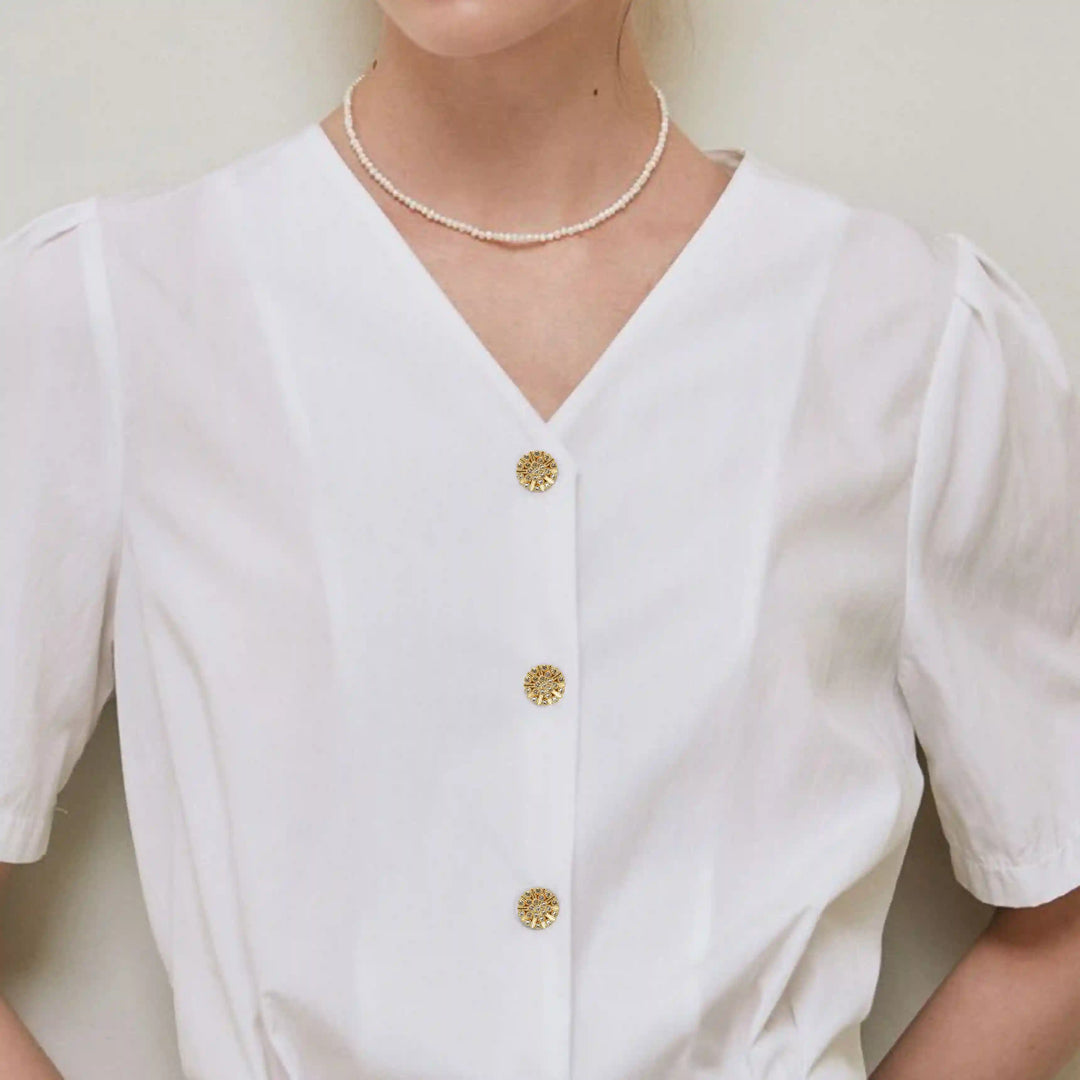 Gold-Tone Crystal Starburst Button Cover