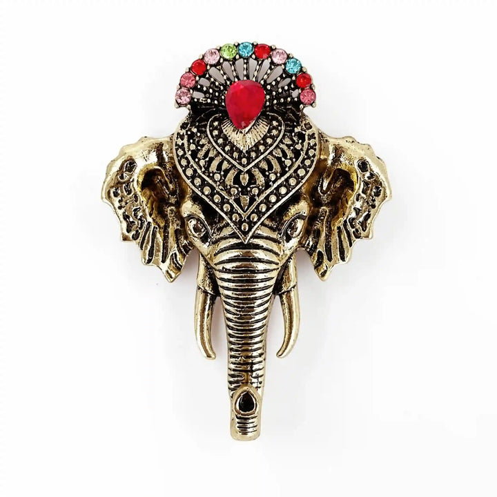 Elephant Head Brooch Pin