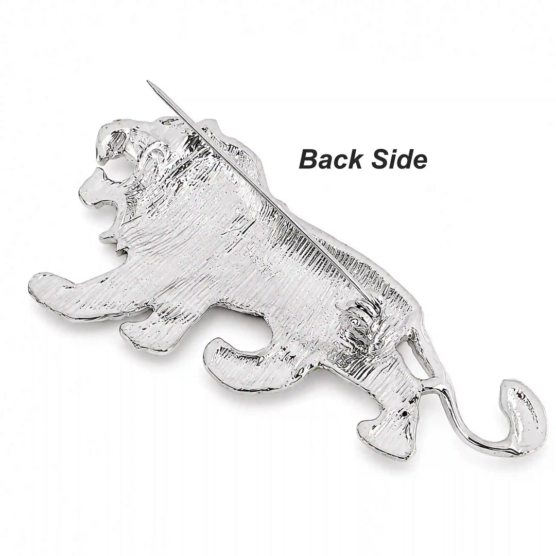 Rhinestone Lion Brooch