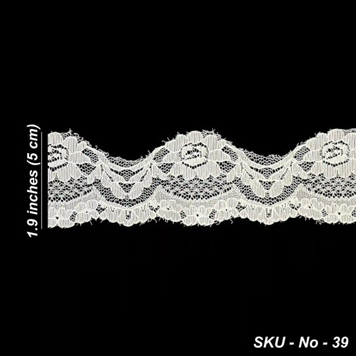 White Floral Trim Lace | SKU-39