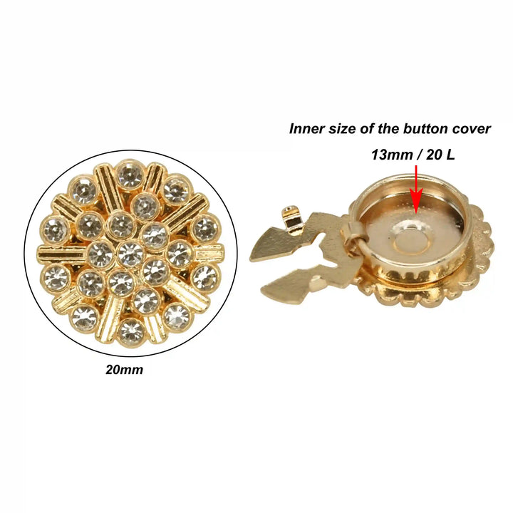 Gold-Tone Crystal Starburst Button Cover