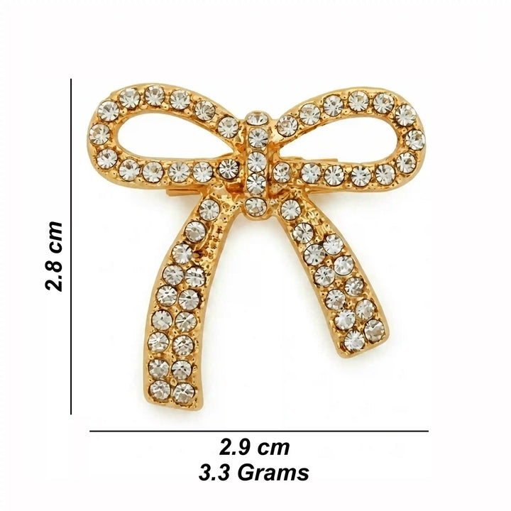 Bow Rhinestone Brooch