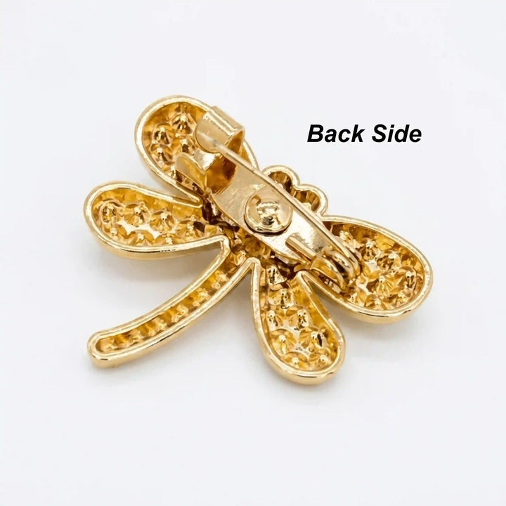 Dragonfly Rhinestone Peral Brooch