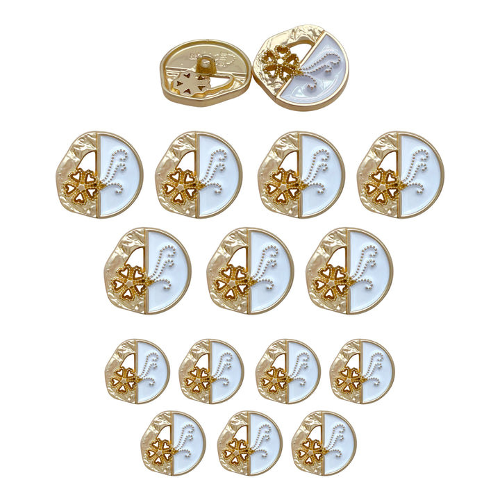 Ornate Metal Button with Pearl Embellishments