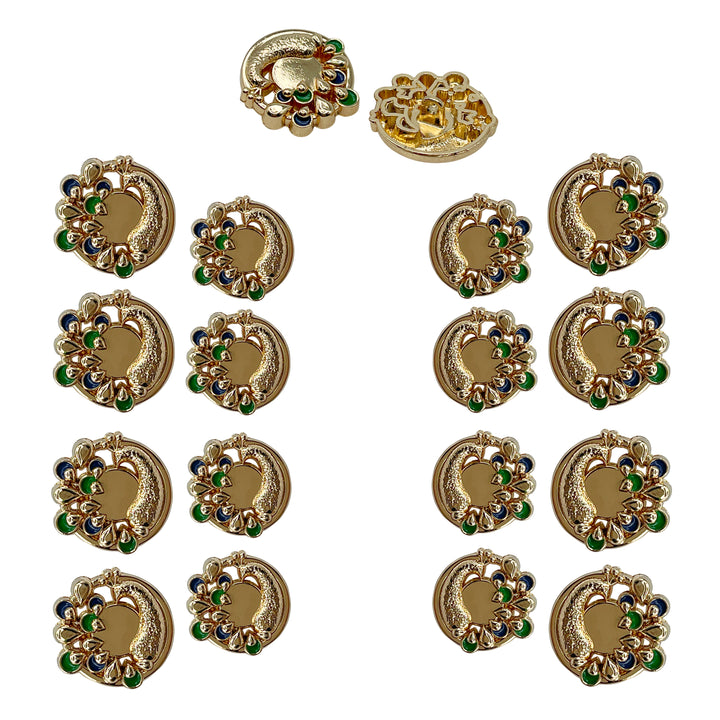 Decorative Peacock Metal Buttons