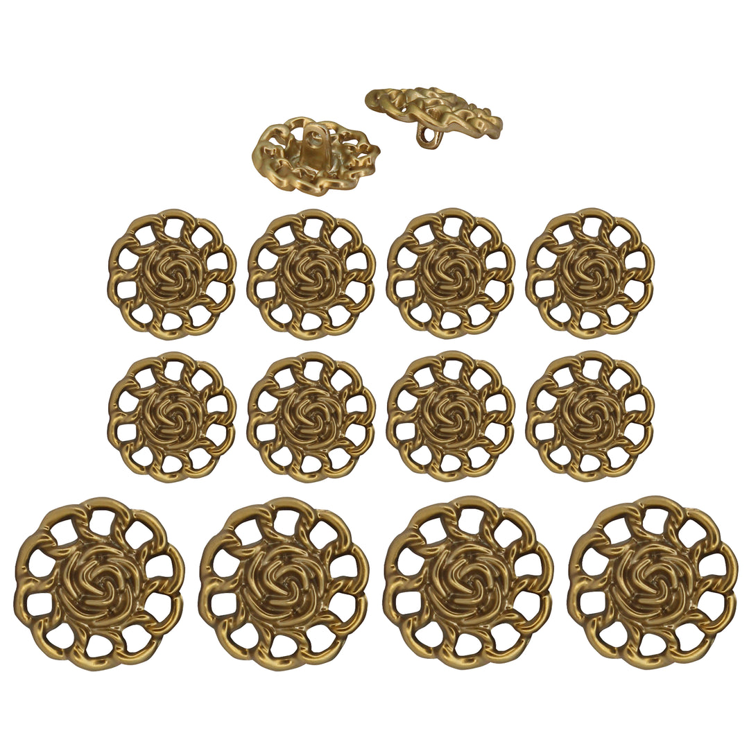 Clothing Gold Floral Design Buttons