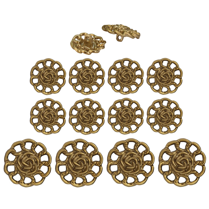 Clothing Gold Floral Design Buttons