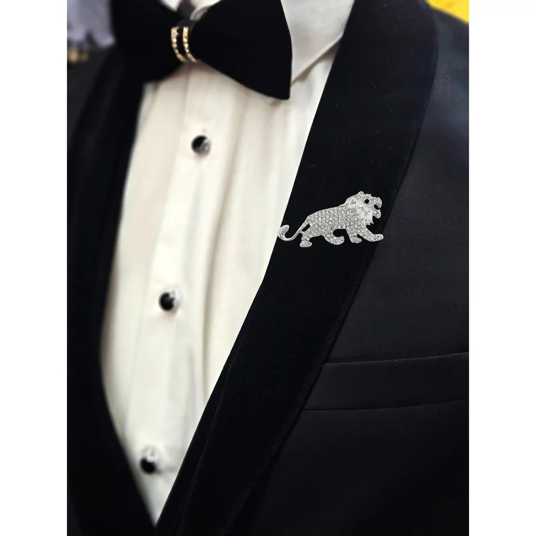 Rhinestone Elephant Brooch