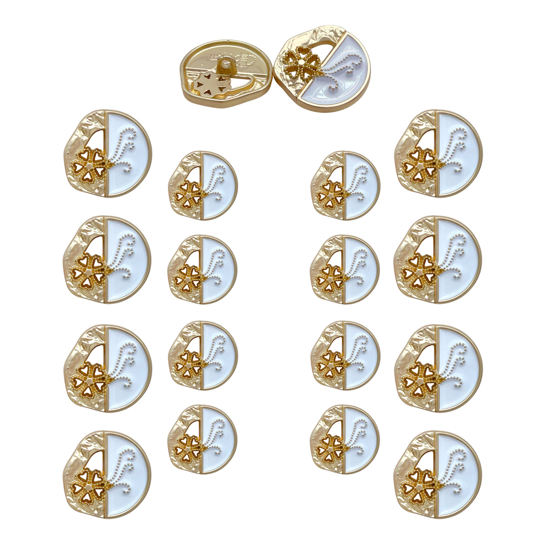 Ornate Metal Button with Pearl Embellishments