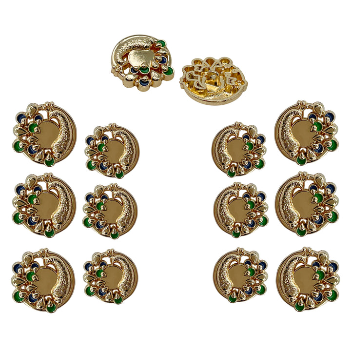 Decorative Peacock Metal Buttons