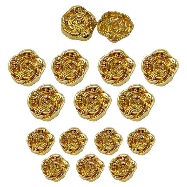 Decorative Rose Metal Buttons