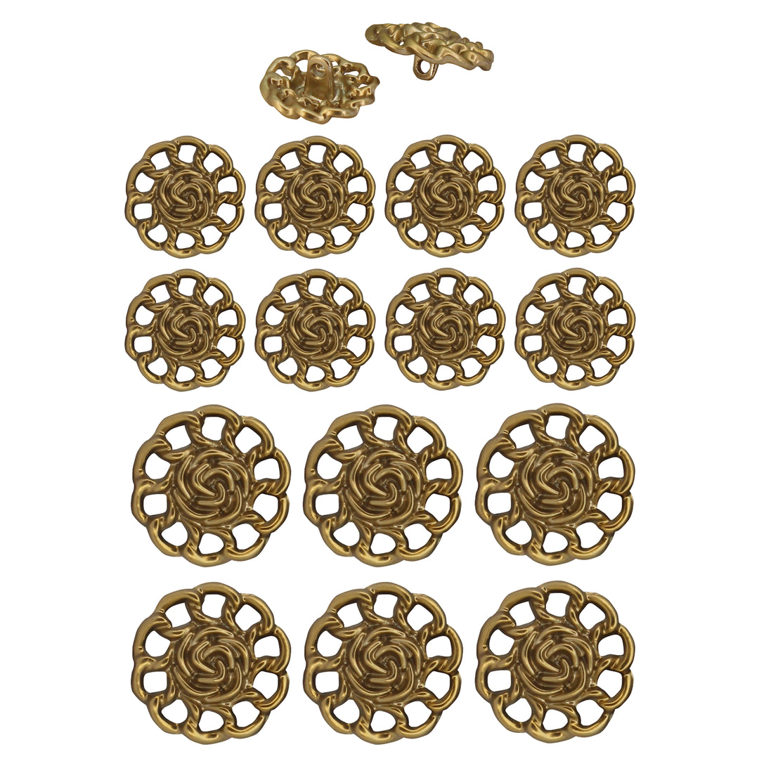 Clothing Gold Floral Design Buttons