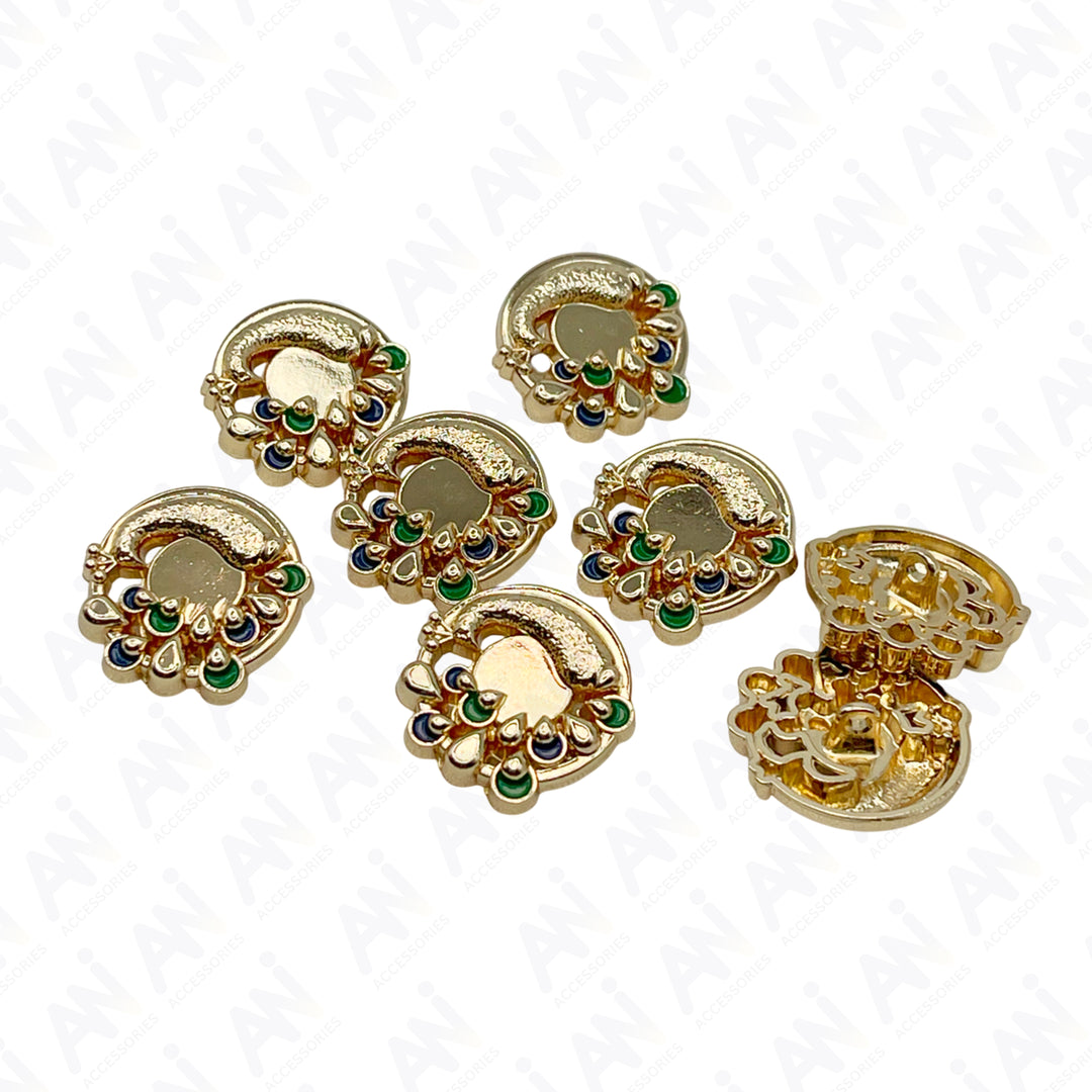 Decorative Peacock Metal Buttons