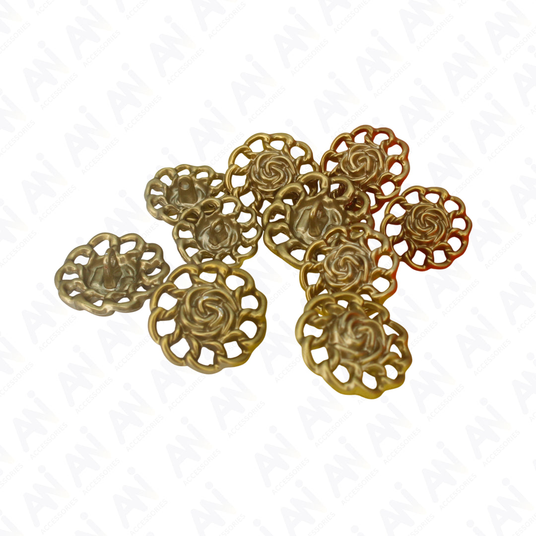 Clothing Gold Floral Design Buttons